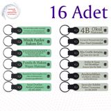 MiaWiki İsim Yazılabilir Deri Hatıra Anahtarlık 16'lı Set, Tek Ebat, MH-KAN9025X16, Açık Yeşil & Beyaz, üniseks-yetişkin