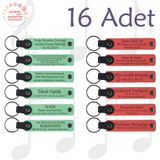MiaWiki İsim Yazılabilir Deri Hatıra Anahtarlık 16'lı Set, Tek Ebat, MH-KAN9032X16, Açık Yeşil & Nar Çiçeği, üniseks-yetişkin