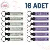MiaWiki İsim Yazılabilir Deri Hatıra Anahtarlık, Standart, MH-KAN9044X16, Beyaz & Mor Menekşe, üniseks-yetişkin