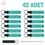MiaWiki İsim Yazılabilir Deri Hediyelik Anahtarlık, Standart, MH-KAN8596X42, Turkuaz & Lacivert, üniseks-yetişkin