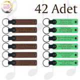MiaWiki İsim Yazılabilir Deri Hediyelik Anahtarlık, Standart, MH-KAN9012X42, Açık Kahve & Fıstık Yeşili, üniseks-yetişkin