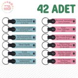 MiaWiki İsim Yazılabilir Deri Hediyelik Anahtarlık, Standart, MH-KAN9069X42, Gök Mavi & Pembe, üniseks-yetişkin