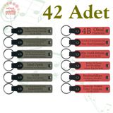 MiaWiki İsim Yazılabilir Deri Hediyelik Anahtarlık, Standart, MH-KAN9087X42, Kül Gri & Nar Çiçeği, üniseks-yetişkin