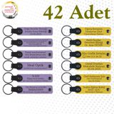 MiaWiki İsim Yazılabilir Deri Hediyelik Anahtarlık, Standart, MH-KAN9115X42, Mor Menekşe & Sarı, üniseks-yetişkin