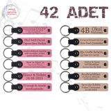 MiaWiki İsim Yazılabilir Deri Hediyelik Anahtarlık, Standart, MH-KAN9125X42, Pembe & Pudra, üniseks-yetişkin