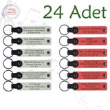 MiaWiki İsim Yazılan Deri Anahtarlık 24'lü Set, Standart, MH-KAN9045X24, Beyaz & Nar Çiçeği, üniseks-yetişkin