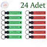 MiaWiki İsim Yazılan Deri Anahtarlık 24'lü Set, Standart, MH-KAN9057X24, Fıstık Yeşili & Nar Çiçeği, üniseks-yetişkin