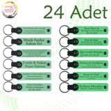 MiaWiki İsim Yazılan Deri Anahtarlık 24'lü Set, Tek Ebat, MH-KAN9026X24, Açık Yeşil & Fıstık Yeşili, üniseks-yetişkin
