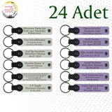 MiaWiki İsim Yazılan Deri Anahtarlık 24'lü Set, Tek Ebat, MH-KAN9044X24, Beyaz & Mor Menekşe, üniseks-yetişkin