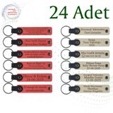 MiaWiki İsim Yazılan Deri Anahtarlık 24'lü Set, Tek Ebat, MH-KAN9122X24, Nar Çiçeği & Sütlü Kahve, üniseks-yetişkin