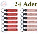 MiaWiki İsim Yazılan Deri Anahtarlık 24'lü Set, Tek Ebat, MH-KAN9124X24, Nar Çiçeği & Yavru Ağzı, üniseks-yetişkin