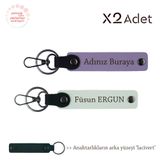 MiaWiki İsim Yazılı 2'li Anahtarlık Hediye Takımı, 11.5 cm x 2.3 cm, MH-KAN-1641x2, Mor Menekşe-Beyaz-Lacivert, üniseks-yetişkin