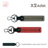 MiaWiki İsim Yazılı 2'li Anahtarlık Hediye Takımı, 11.5 cm x 2.3 cm, MH-KAN-1757x2, Nar Çiçeği-Kül Gri-Lacivert, üniseks-yetişkin