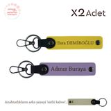 MiaWiki İsim Yazılı 2'li Anahtarlık Hediye Takımı, Standart, MH-KAN-1690x2, Mor Menekşe-Sarı-Sütlü Kahve, üniseks-yetişkin