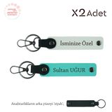 MiaWiki İsim Yazılı 2'li Anahtarlık Seti, Standart, MH-KAN-1321x2, Beyaz-Turkuaz-Siyah, üniseks-yetişkin