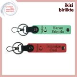 MiaWiki İsim Yazılı 2'li Anahtarlık Takımı Yeşil-Nar, 11.5 cm x 2.3 cm, MH-KAN-33527x2, açık yeşil-nar çiçeği, üniseks-yetişkin