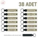 MiaWiki İsim Yazılı Anahtarlık 38'li Set, 38'li Set, MH-KAN8515X38, Sütlü Kahve & Siyah, üniseks-yetişkin
