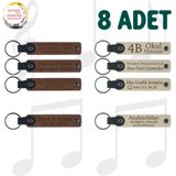 MiaWiki İsim Yazılı Deri Anahtarlık 8'li Set, Standart, MH-KAN9022X8, Açık Kahve & Sütlü Kahve, üniseks-yetişkin