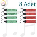 MiaWiki İsim Yazılı Deri Anahtarlık 8'li Set, Standart, MH-KAN9032X8, Açık Yeşil & Nar Çiçeği, üniseks-yetişkin