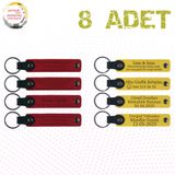 MiaWiki İsim Yazılı Deri Anahtarlık 8'li Set, Standart, MH-KAN9098X8, Kırmızı & Sarı, üniseks-yetişkin