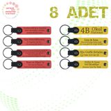 MiaWiki İsim Yazılı Deri Anahtarlık 8'li Set, Standart, MH-KAN9121X8, Nar Çiçeği & Sarı, üniseks-yetişkin