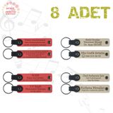 MiaWiki İsim Yazılı Deri Anahtarlık 8'li Set, Standart, MH-KAN9122X8, Nar Çiçeği & Sütlü Kahve, üniseks-yetişkin
