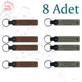 MiaWiki İsim Yazılı Deri Anahtarlık 8'li Set, Tek Ebat, MH-KAN9015X8, Açık Kahve & Kül Gri, üniseks-yetişkin