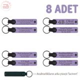 MiaWiki İsim Yazılı Deri Anahtarlık Mor Laci 8'li Set, Standart, MH-KAN8572X8, Mor Menekşe & Lacivert, üniseks-yetişkin