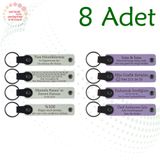 MiaWiki İsim Yazılı Deri Anahtarlık Mor Laci 8'li Set, Standart, MH-KAN9044X8, Beyaz & Mor Menekşe, üniseks-yetişkin