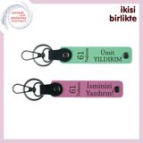 MiaWiki İsim Yazılı Deri Anahtarlık Takımı 61 Trabzon, Standart, MH-KAN-61-130x2, açık yeşil-pembe, üniseks-yetişkin
