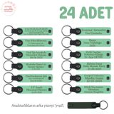 MiaWiki İsim Yazılı Karne Hediyesi Anahtarlık 24'lü Set, Standart, MH-KAN8528X24, Açık Yeşil & Yeşil, üniseks-çocuk