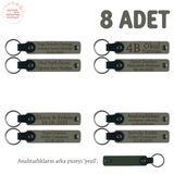 MiaWiki İsim Yazılı Karne Hediyesi Anahtarlık 8'li Set, 8'li Set, MH-KAN8518X8, Kül Gri & Yeşil, üniseks-çocuk
