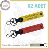 MiaWiki İsimler Ve Plakalar Yazılı Hediyelik 2'li Anahtarlık Set, Standart, MH-KAN-MT-11985x2, Nar Çiçeği-Sarı-sütlü kahve, üniseks-yetişkin