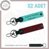 MiaWiki İsimler Ve Plakalar Yazılı Hediyelik 2'li Anahtarlık Set, Standart, MH-KAN-MT-12177x2, Turkuaz-Bordo-siyah, üniseks-yetişkin