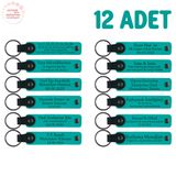 MiaWiki İsimler Yazılabilen Deri Anahtarlık 12'li Set, Standart, MH-KAN8564X12, Koyu Turkuaz, üniseks-yetişkin
