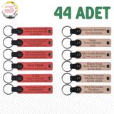 MiaWiki İsimler Yazılı Hatıra Anahtarlık 44'lü Set, Standart, MH-KAN9120X44, Nar Çiçeği & Pudra, kadın