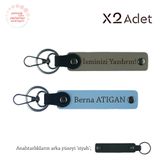 MiaWiki İsimli 2'li Anahtarlık Hediye Takımı, Standart, MH-KAN-1498x2, Kül Gri-Gök Mavi-Siyah, üniseks-yetişkin