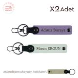MiaWiki İsimli 2'li Anahtarlık Takımı, Standart, MH-KAN-1643x2, Mor Menekşe-Beyaz-Sütlü Kahve, üniseks-yetişkin