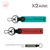 MiaWiki İsimli 2'li Anahtarlık Takımı, Standart, MH-KAN-1751x2, Nar Çiçeği-Koyu Turkuaz-Gri, üniseks-yetişkin