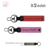 MiaWiki İsimli 2'li Anahtarlık Takımı, Standart, MH-KAN-1772x2, Nar Çiçeği-Pembe-Gri, üniseks-yetişkin