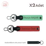 MiaWiki İsimli 2'li Anahtarlık Takımı, Standart, MH-KAN-1817x2, Nar Çiçeği-Yeşil-Siyah, üniseks-yetişkin