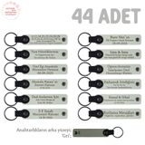 MiaWiki İsimli Anahtarlık 44'lü Set Anneler Günü, Standart, MH-KAN8547X44, Beyaz & Gri, üniseks-yetişkin