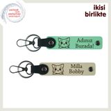 MiaWiki İsimli Anahtarlık Takımı x2'li Kedi Motifli, Standart, MH-KAN-35353x2, açık yeşil-sütlü kahve, üniseks-yetişkin