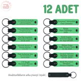 MiaWiki İsimli Anlamlı Deri Anahtarlık 12'li Set, Standart, MH-KAN8555X12, Fıstık Yeşil & Siyah, üniseks-yetişkin