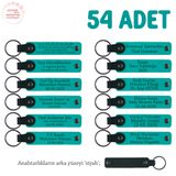 MiaWiki İsimli Deri Anahtarlık K Turkuaz Siyah 54'lü, 54'lü Set, MH-KAN8567X54, Koyu Turkuaz & Siyah, üniseks-yetişkin