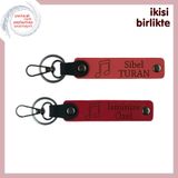 MiaWiki İsimli Nota Figürlü Anahtarlık Seti, Tek Ebat, MH-KAN-35851x2, nar çiçeği-kırmızı, üniseks-çocuk