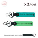 MiaWiki İsimli Soyisimli 2'li Anahtarlık Seti, Standart, MH-KAN-1437x2, Koyu Turkuaz-Fıstık Yeşil-Siyah, üniseks-yetişkin