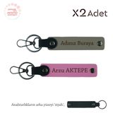 MiaWiki İsimli & Soyisimli 2'li Anahtarlık Seti, Standart, MH-KAN-1534x2, Kül Gri-Pembe-Siyah, üniseks-yetişkin