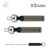 MiaWiki İsimli & Soyisimli 2'li Anahtarlık Seti, Standart, MH-KAN-1547x2, Kül Gri-Siyah, üniseks-yetişkin