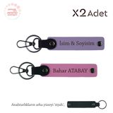 MiaWiki İsimli & Soyisimli 2'li Anahtarlık Seti, Standart, MH-KAN-1679x2, Mor Menekşe-Pembe-Siyah, üniseks-yetişkin